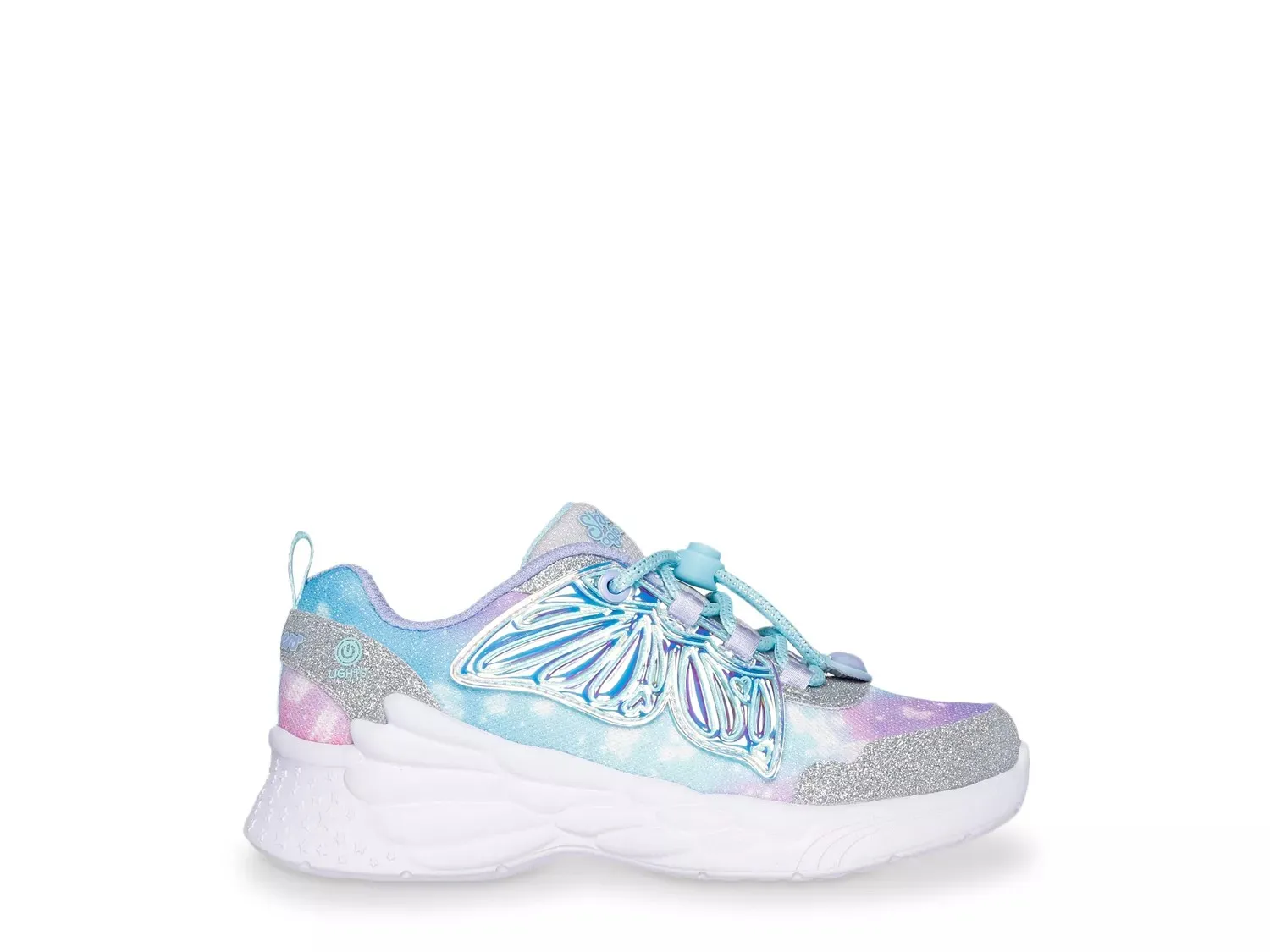 Кроссовки Skechers Dream Racer Wing Brights — детские, серебристый металлик/синий — фото 4
