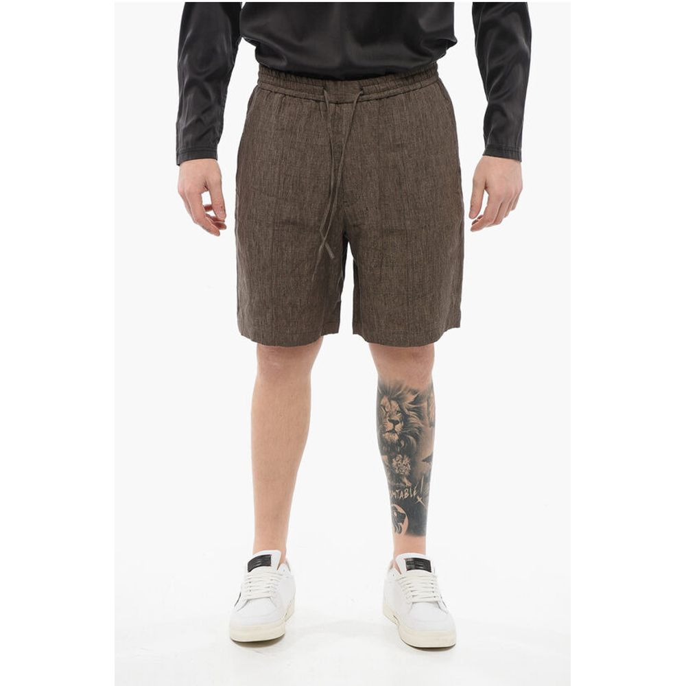 

Льняные шорты EMPORIO с 4 карманами и шнурком Armani, Brown
