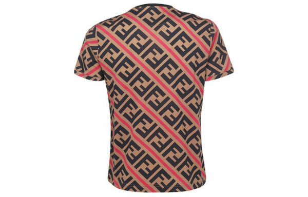 Футболка ss21 ff pattern printing short sleeve brown Fendi, коричневый — фото 2