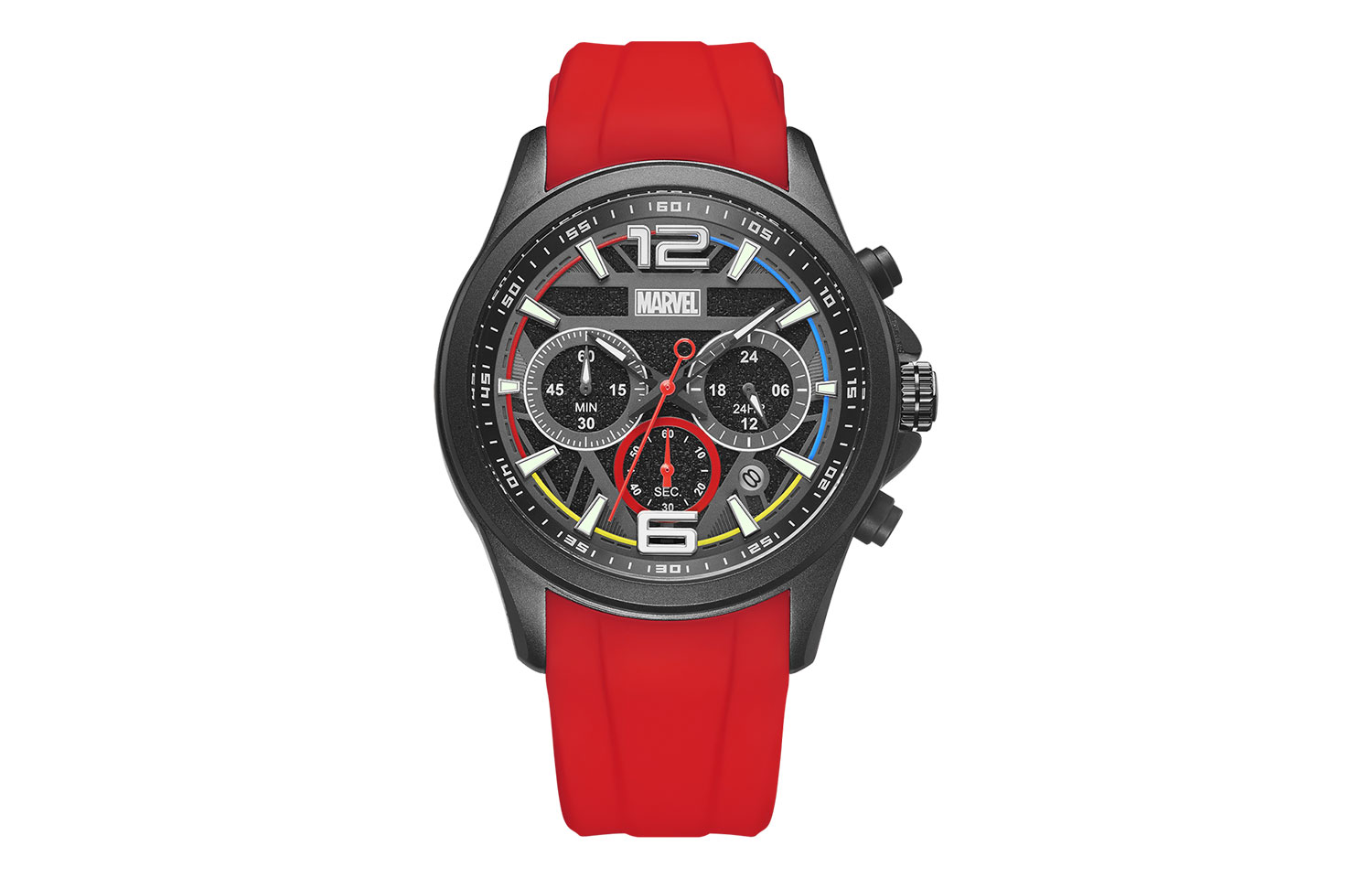 

MARVEL Часы Iron Man Series Quartz Movement Silicone Strap Watch Men's Watch Black Dial M-9309R