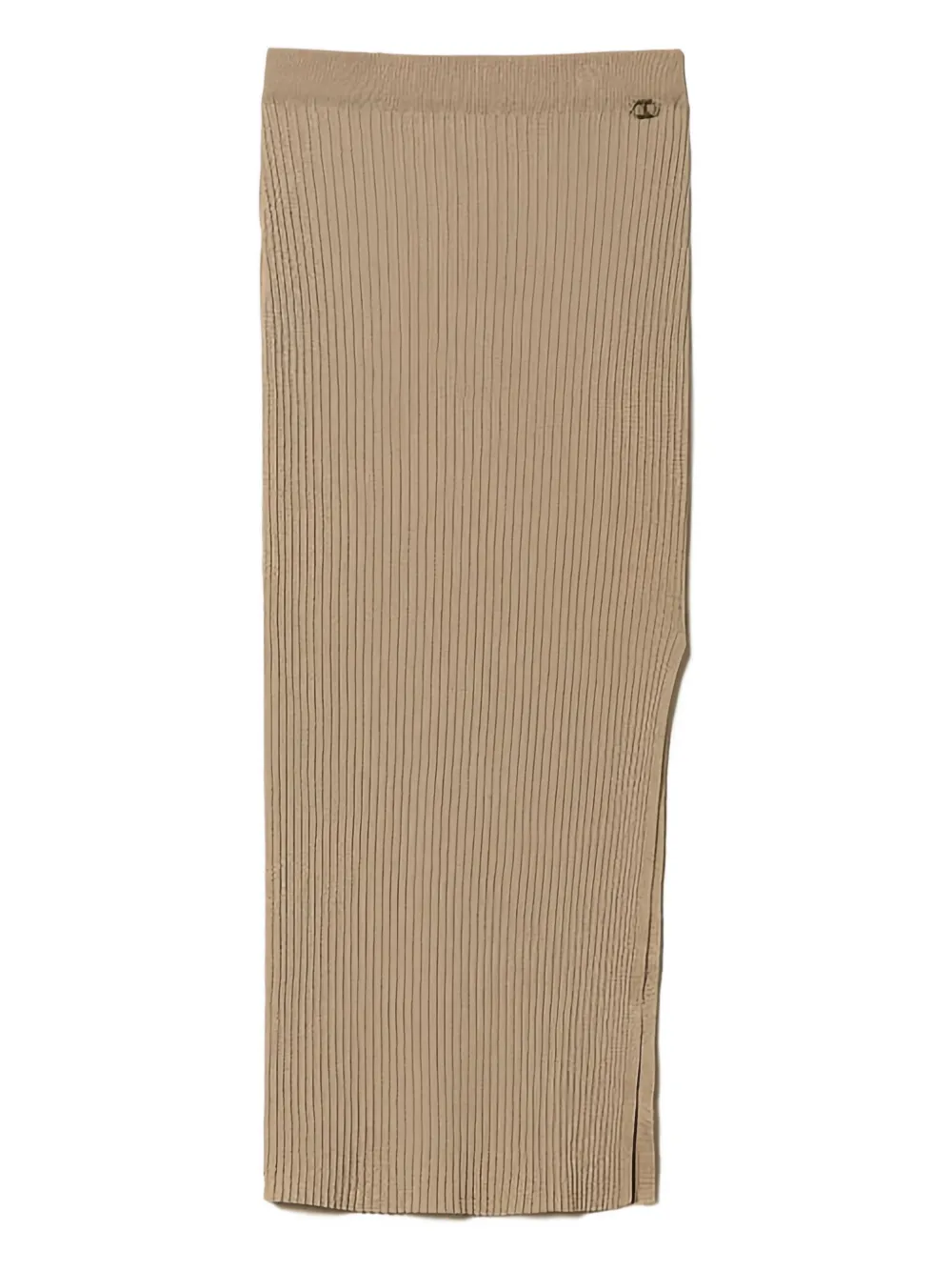 

Миди-юбка в рубчик из люрекса Twinset, бежевый