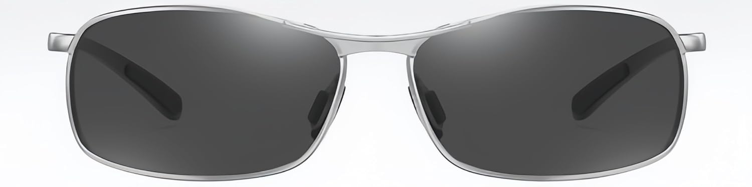 

Солнцезащитные очки ICARA прямоугольной формы с полными поляризованными линзами, пружинным шарниром из алюминиево-магниевого сплава, защитой от УФ-излучения UV400, Silvery