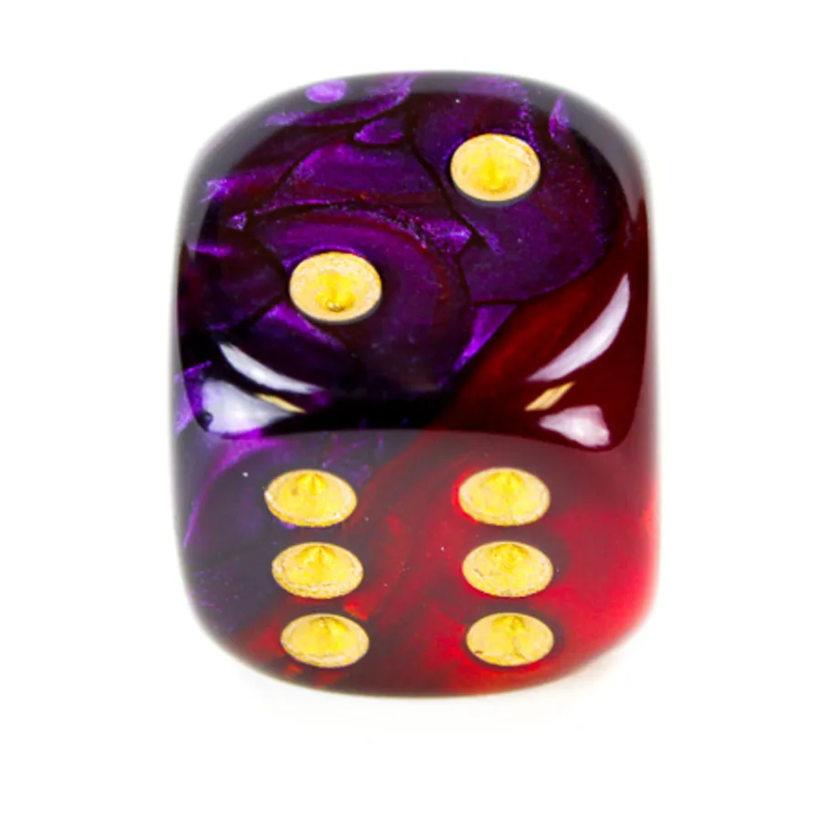 

d6 20 мм Пурпурно-красный с золотом (2), Dice - Gemini - d6 20mm (Chessex)