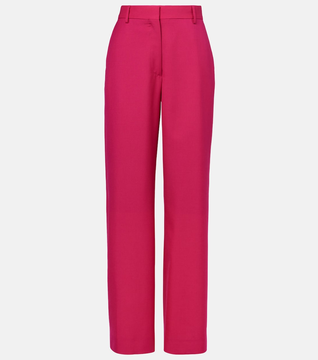

Прямые брюки из шерстяной и мохеровой саржи Dries Van Noten, Fuschia
