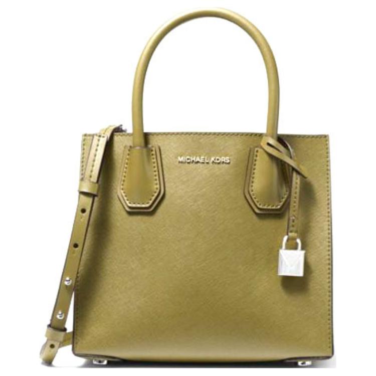 

MICHAEL KORS Сумка-тоут Mercer Leather Trunk Bag, сумка через плечо, маленькая женская, цвет авокадо-зеленый
