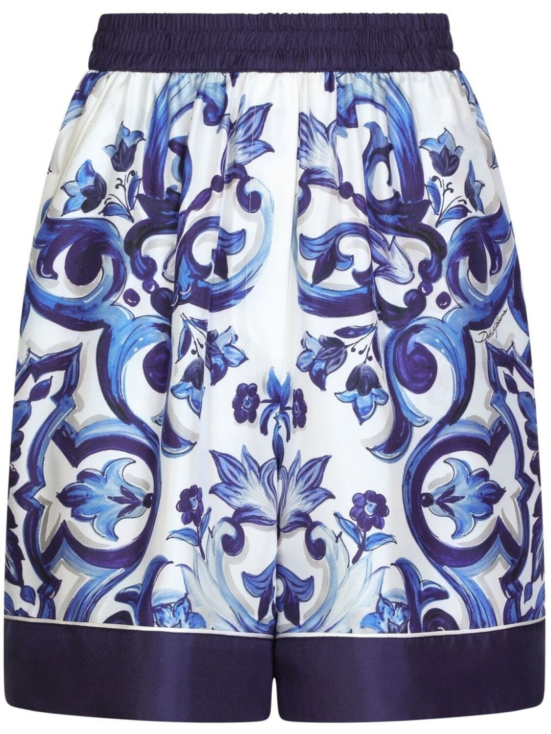 

Dolce & Gabbana шелковая пижамная рубашка с принтом Majolica, синий