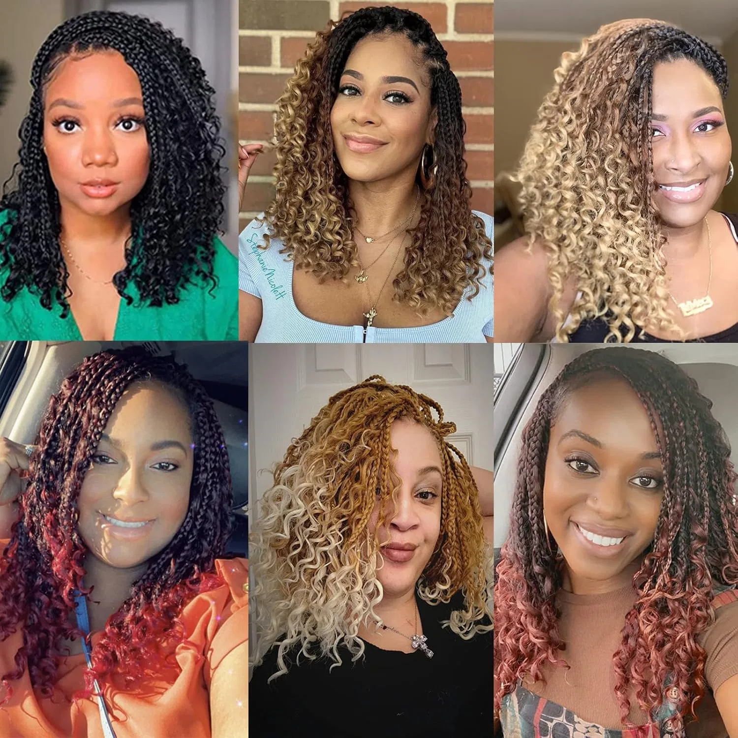 Набор для плетения волос «Bob Crochet Braids» с кудрявыми концами Firstcyh Hair, Black — фото 2