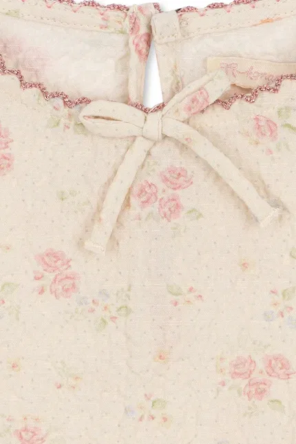 Блузка с оборками модель ELIN BOW BLOUSE GOTS Konges Sløjd, бежевый — фото 4