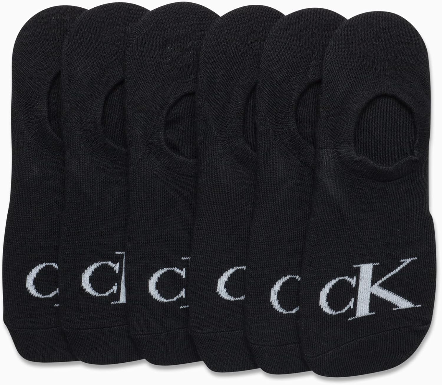 Женские носки Calvin Klein, невидимые, с нескользящей пяткой, легкие, из хлопковой смеси, с низким вырезом, 6 пар в упаковке, Black Assorted — фото 3