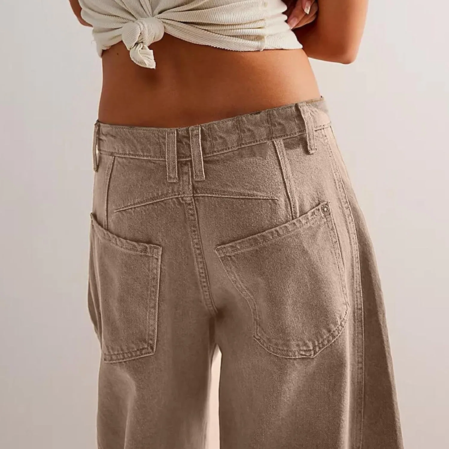 Джинсы широкие Barrel Jeans, коричневый — фото 4