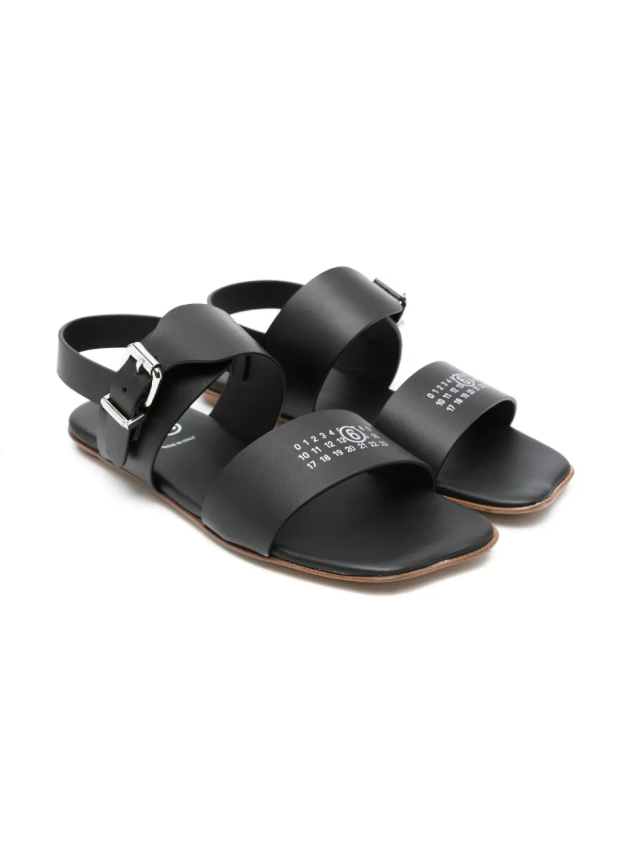 

Сандалии с цифровым мотивом MM6 Maison Margiela Kids, черный