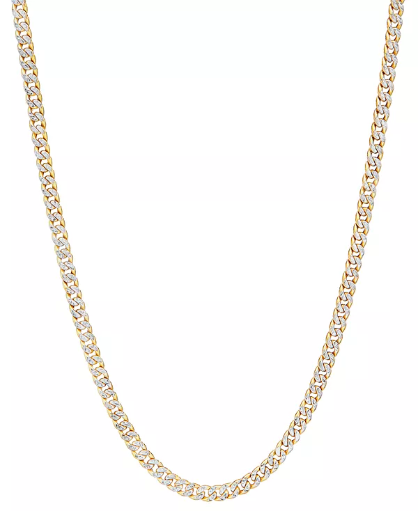 

Двусторонний браслет-цепочка с кубинскими звеньями (4,5 мм) из 10-каратного двухцветного золота Italian Gold, two-tone