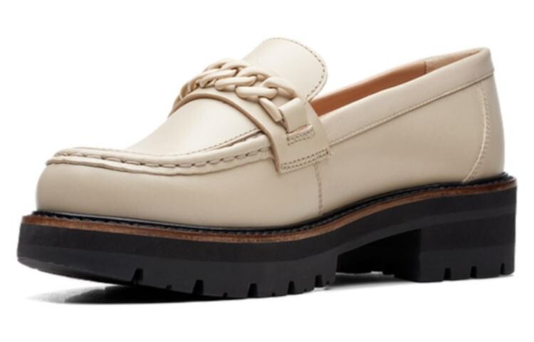 Туфли на платформе женские с низким верхом молочно-белые Clarks — фото 2