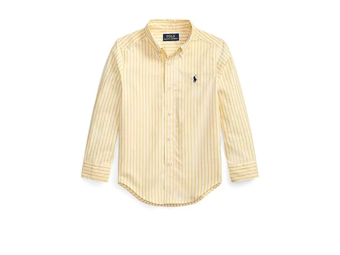 Рубашка из хлопкового поплина клетчатая Polo Ralph Lauren Kids, Corn Yellow/White