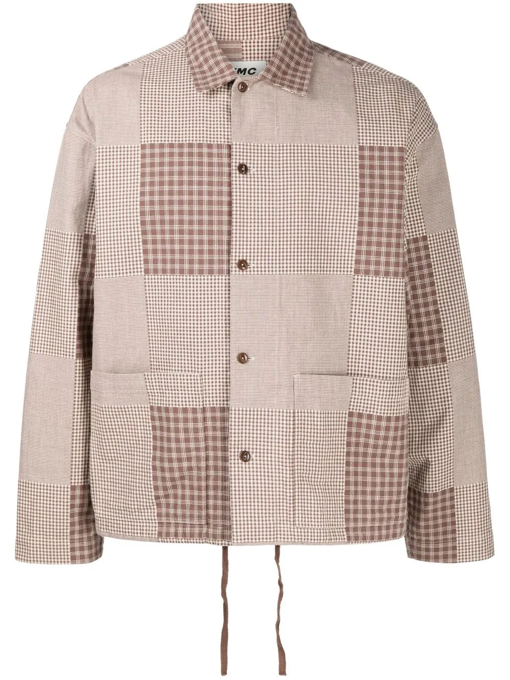 

Клетчатая рубашка PJ с длинными рукавами YMC, коричневый