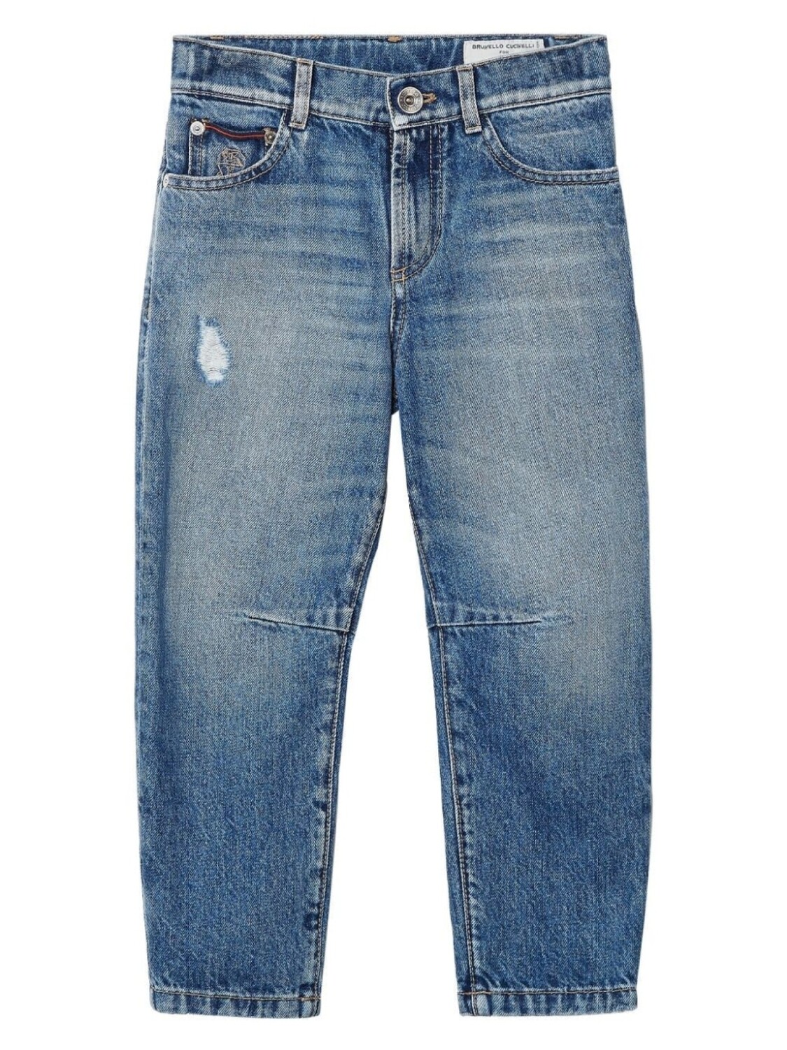 

Brunello Cucinelli Kids зауженные джинсы средней посадки, синий