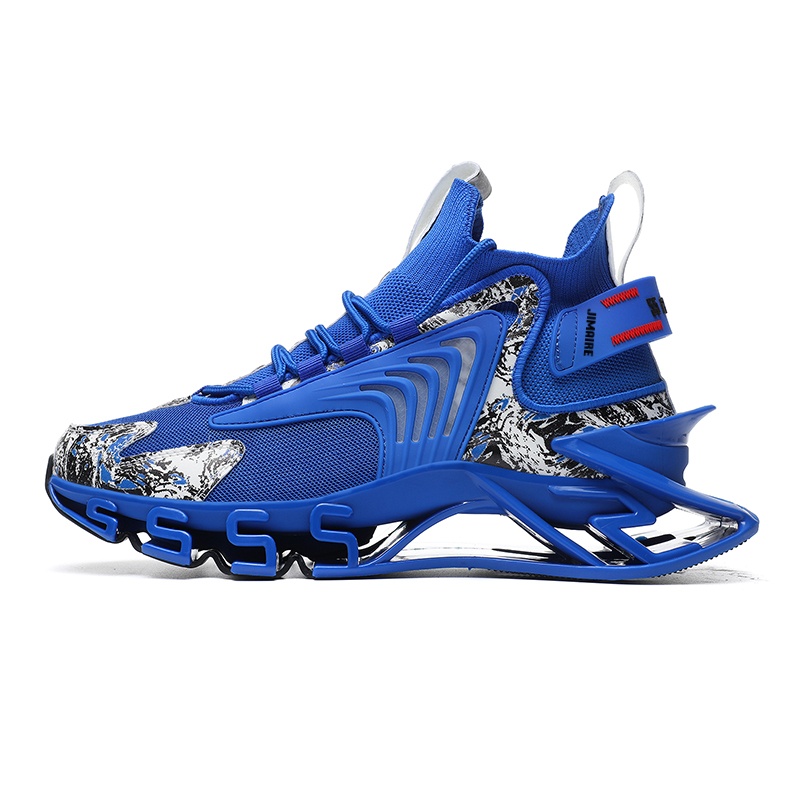 

King Jinmai Высокие повседневные туфли мужские, королевского синего цвета