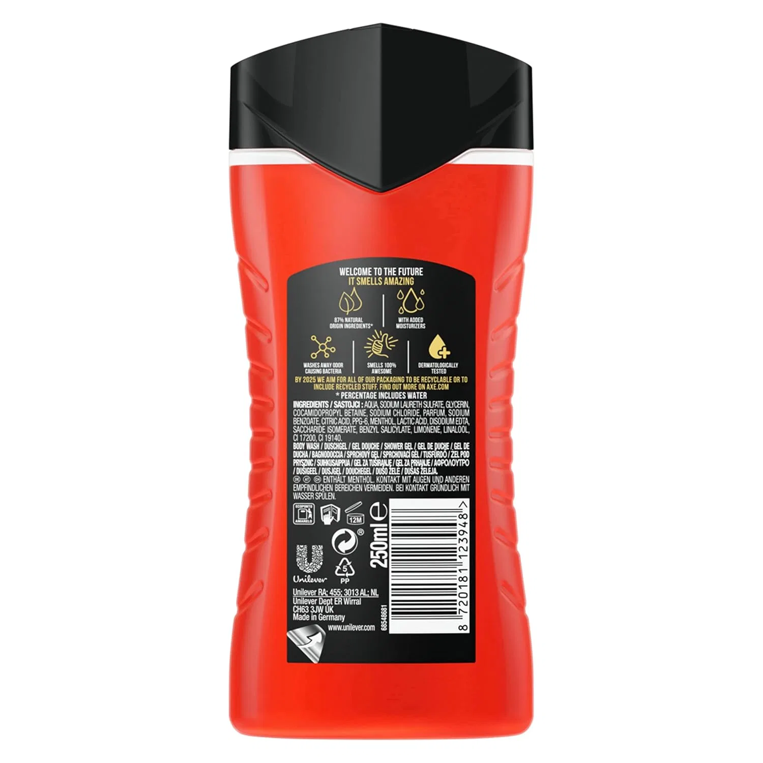 Мужской гель для душа и шампунь 3-в-1 «Sport Fresh» от AXE, 250 мл (6 шт.) Axe — фото 2