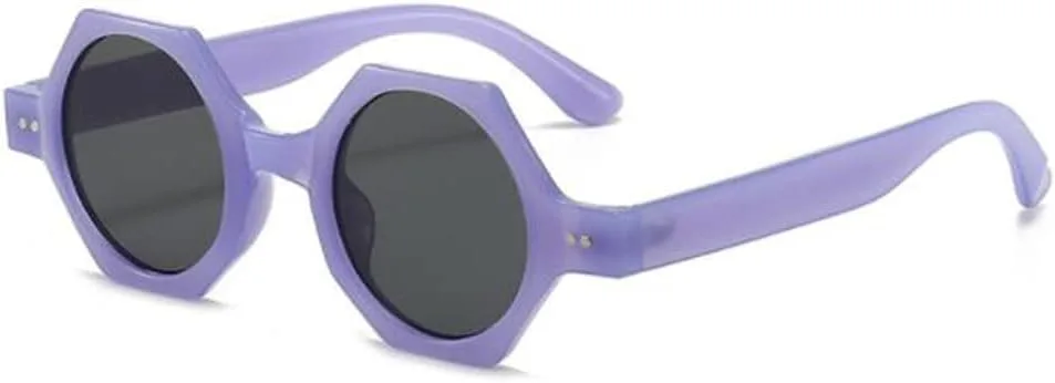 

Солнцезащитные очки с многоугольными линзами, шестиугольные линзы, защита от УФ-излучения (фиолетово-черно-серые с хлопьями) star shop, Jelly Purple Black Grey Flakes