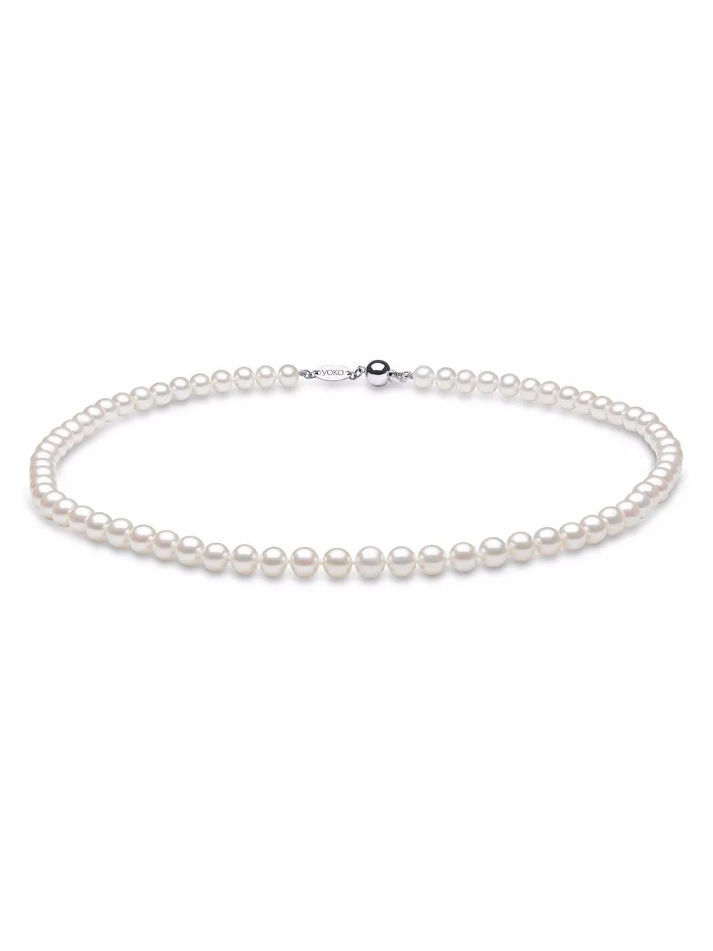 

Колье Classic из белого золота с жемчугом 6 мм Yoko London, серебяный