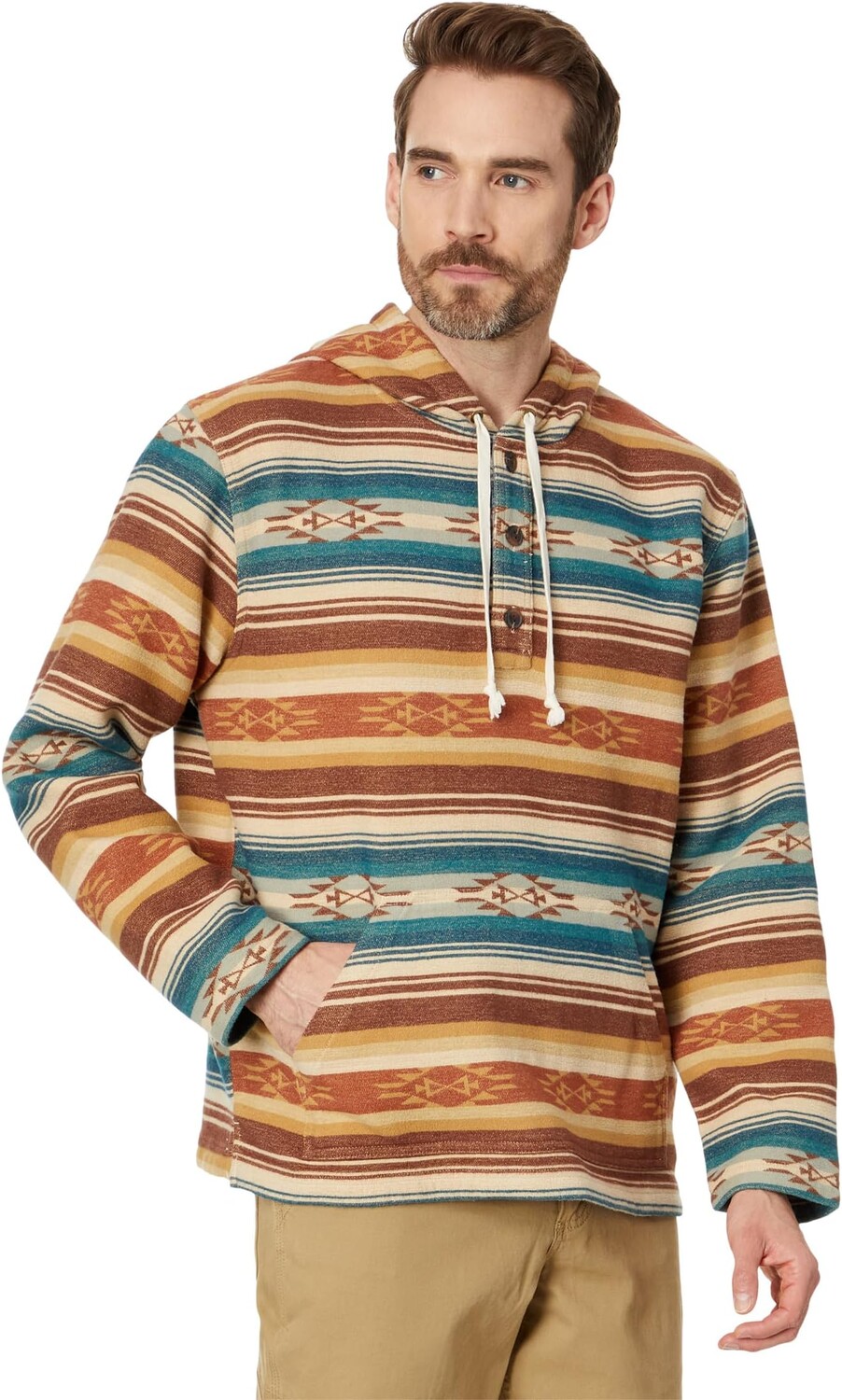 

Толстовка Pendleton Driftwood Hoody, цвет Azure/Brown Stripe