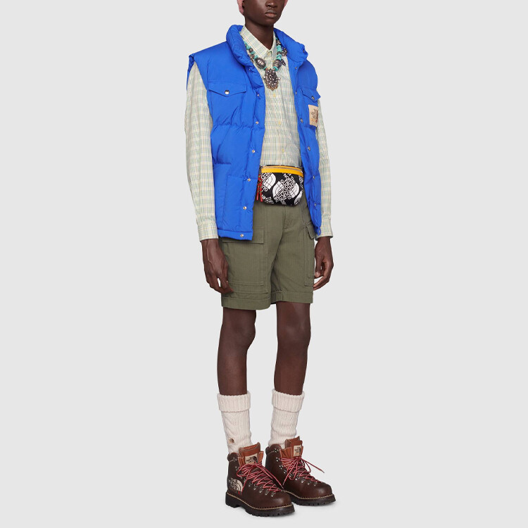 Шорты Gucci X The North Face, хлопок/нейлон, зеленый — фото 2