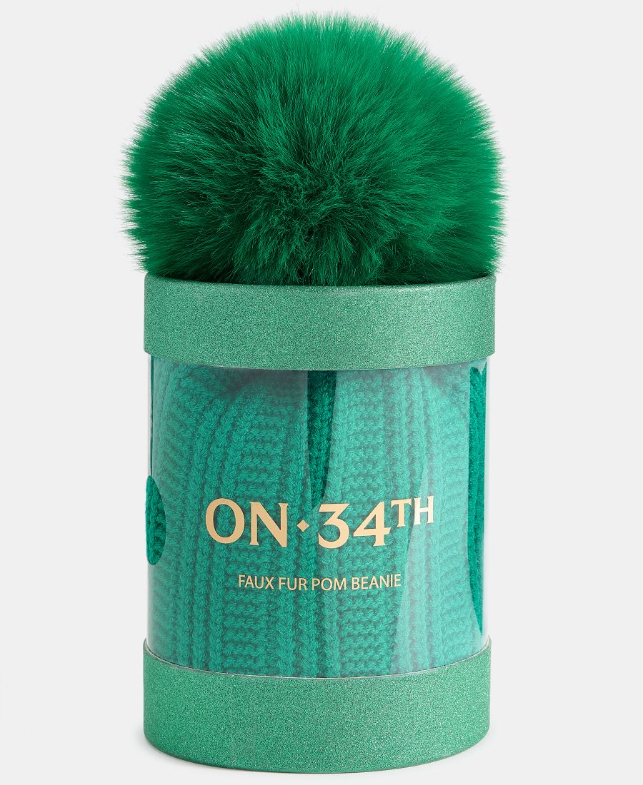 

Вязаная шапка-бини в рубчик, эксклюзивно для Macy's On 34th, Green