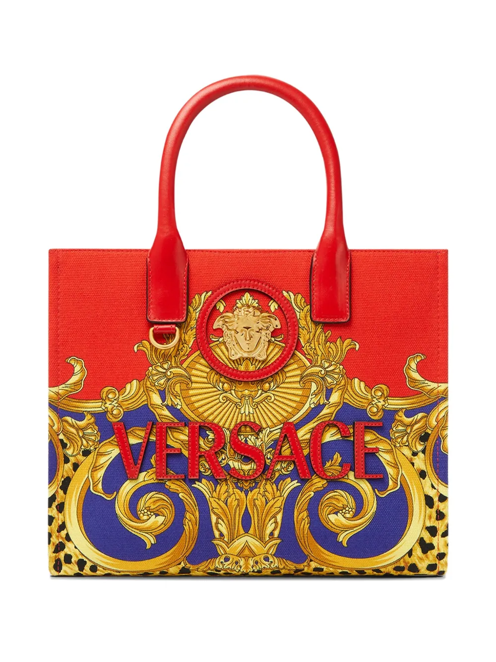 

Сумка-шоппер с принтом в стиле барокко VERSACE, красный