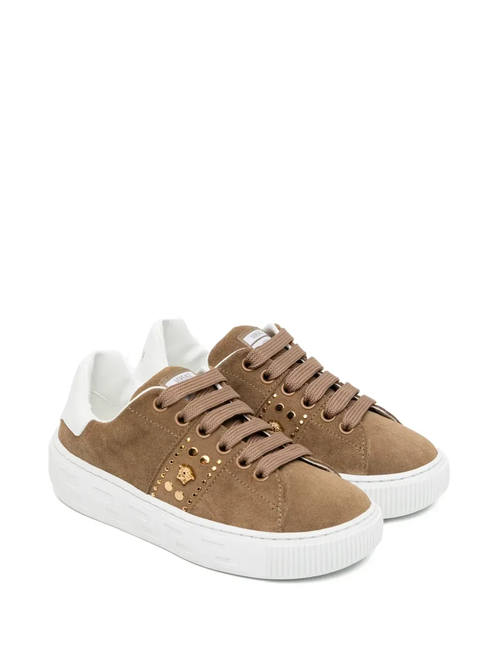 Кеды с заклепками Versace Kids, коричневый