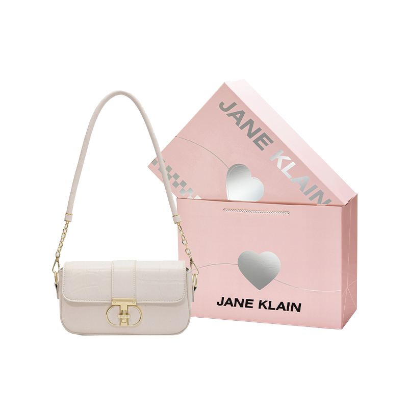 

JANE KLAIN Женская наплечная сумка через плечо, Ecru+Heart Box