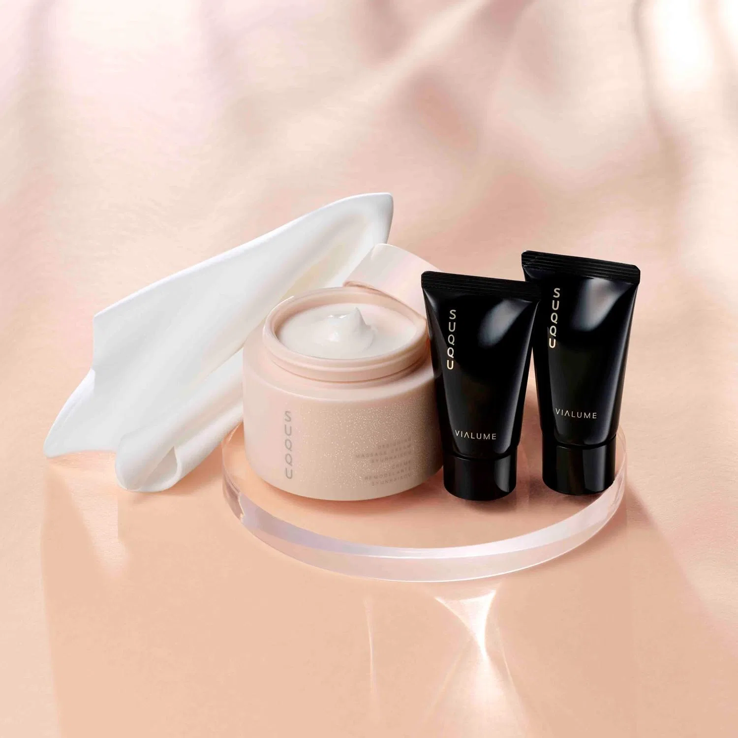 Массажный крем для ног SUQQU Designing Massage Cream 200 г + пробники Cleansing Cream и Wash 20 г, аромат Spring Incense