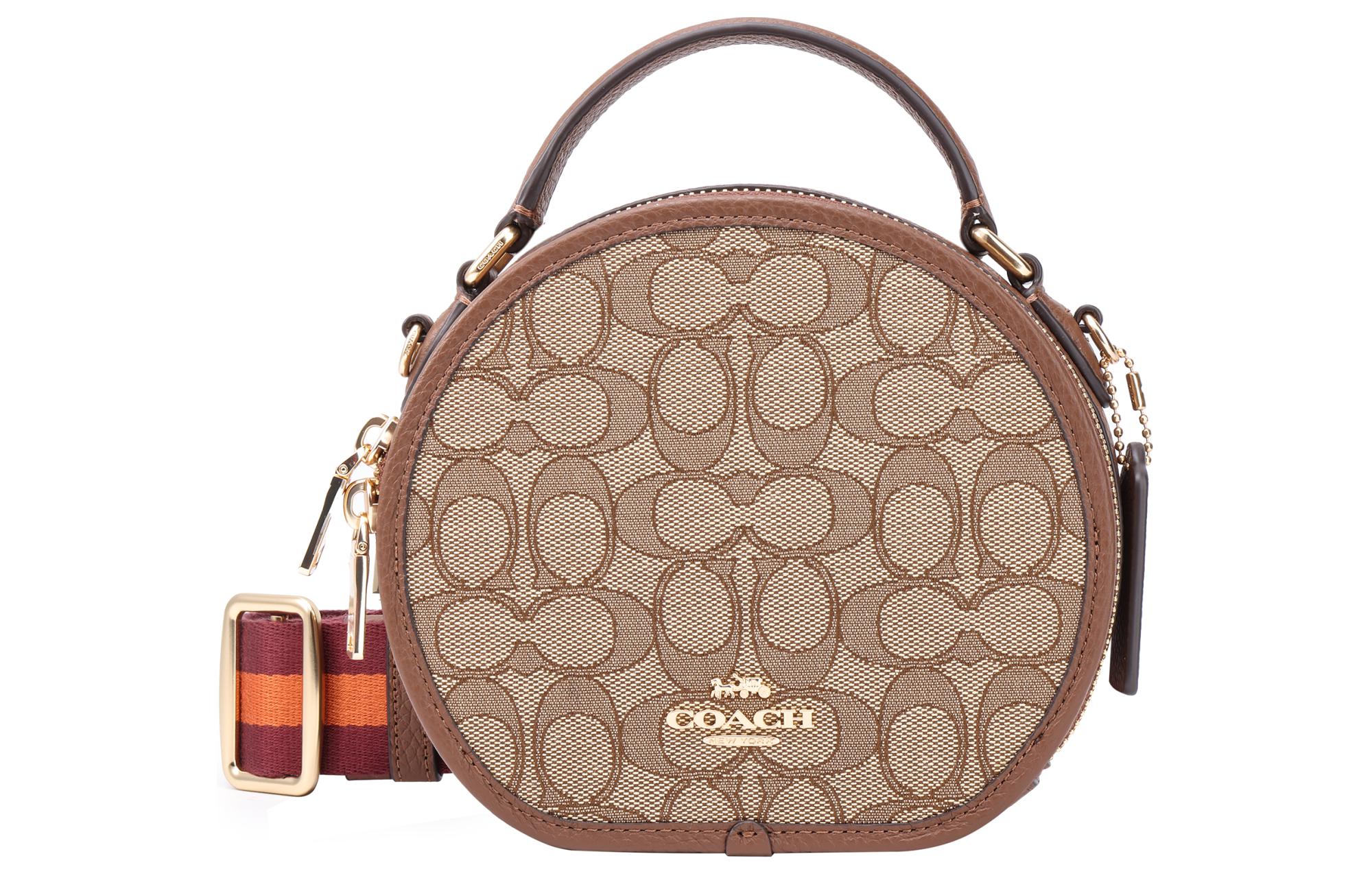 

COACH Сумка Canteen Iconic Jacquard с изысканной зернистой кожей, сумка через плечо, маленькая женская сумка цвета хаки