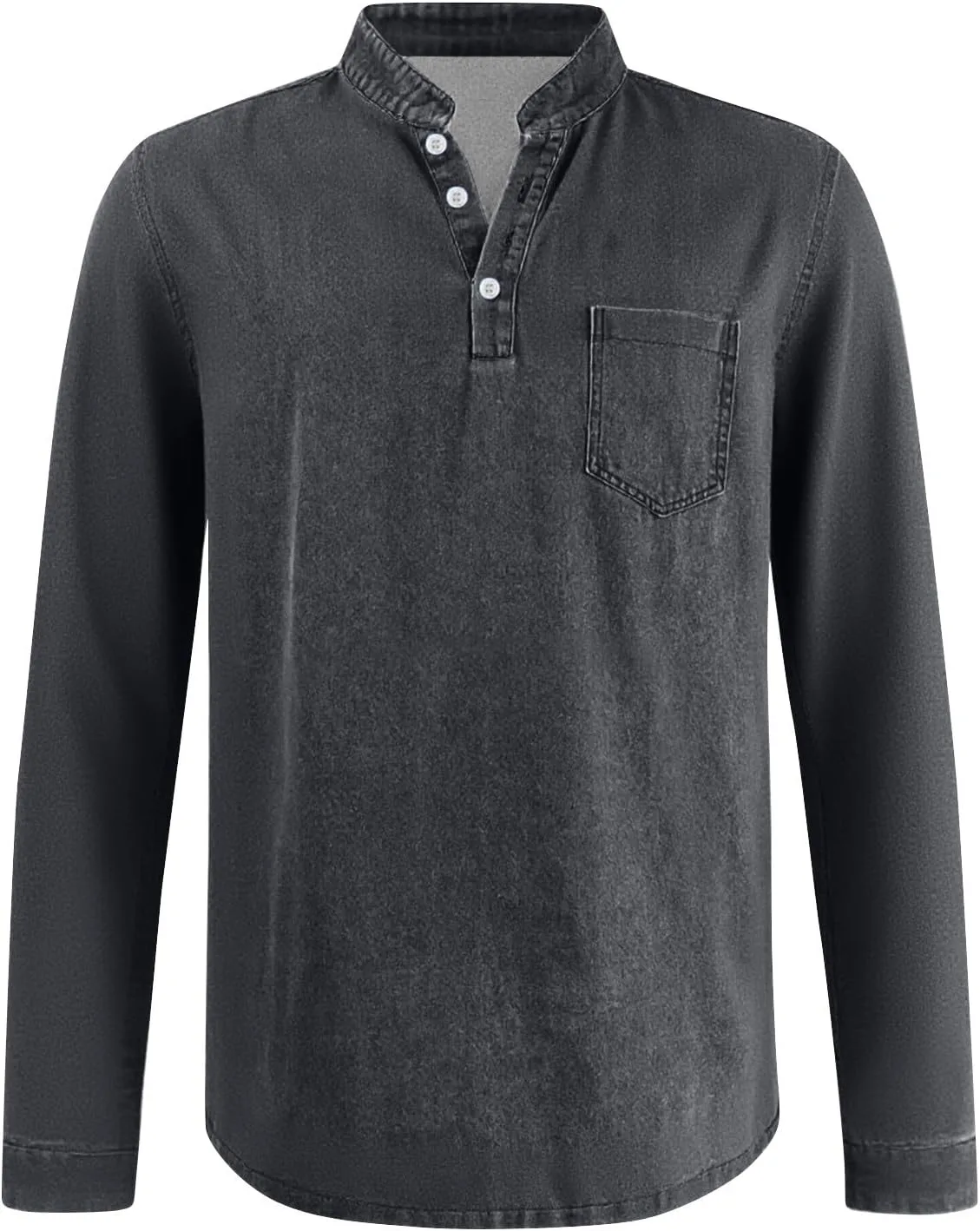 Футболка Mokaloha Henley с карманом и воротником-стойкой — фото 2