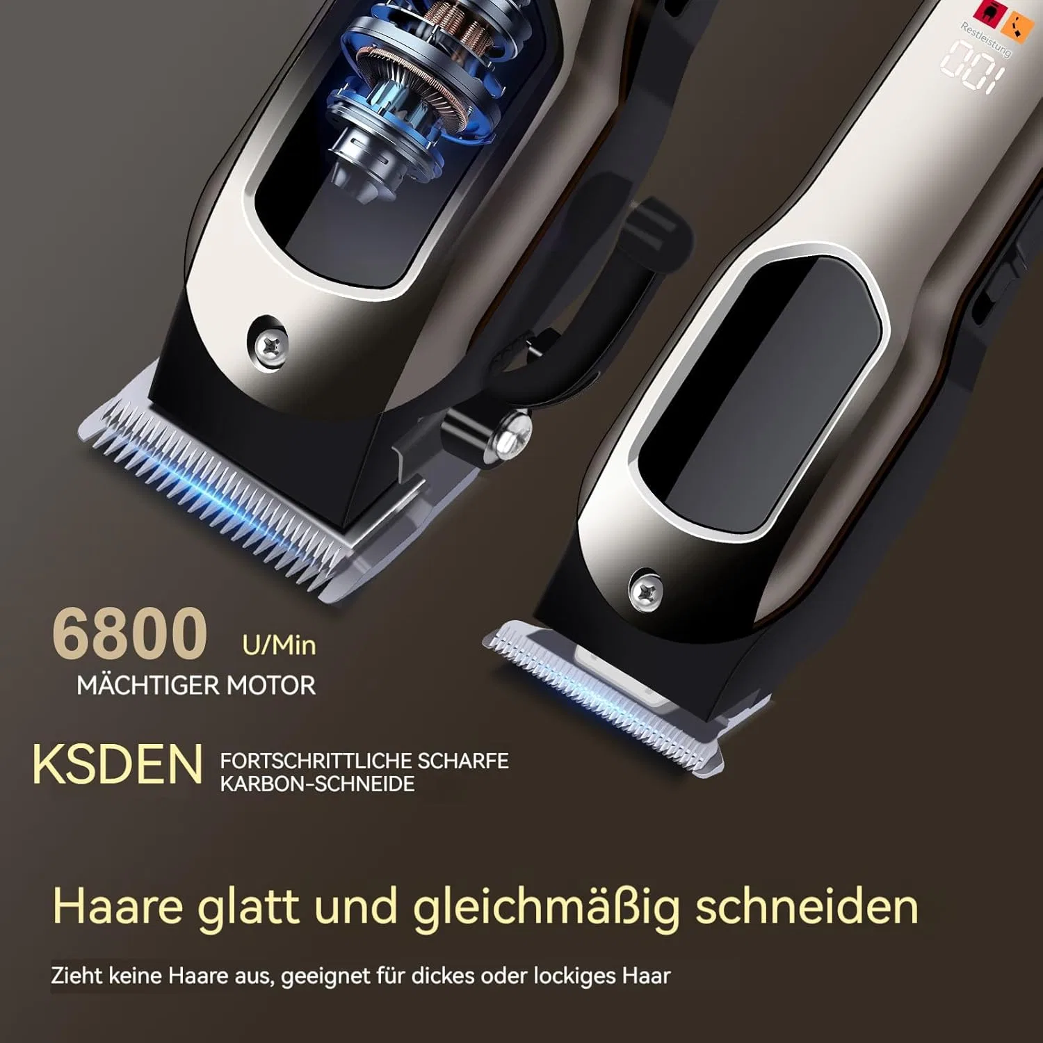 Профессиональный беспроводной триммер для волос с LED-дисплеем Ksden — фото 2