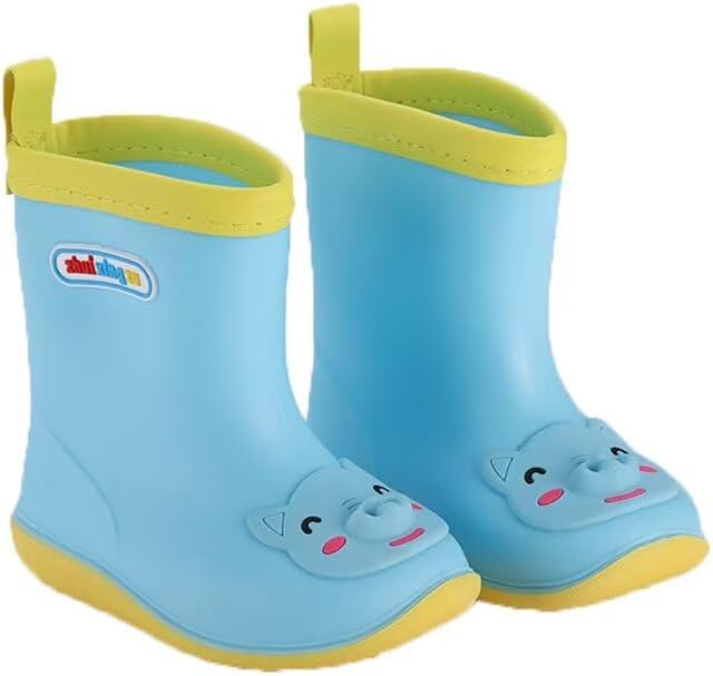 

Детские мягкие милые мультяшные резиновые сапоги для мальчиков и девочек для прогулок и водных видов спорта Zonkacen, Blue Pig