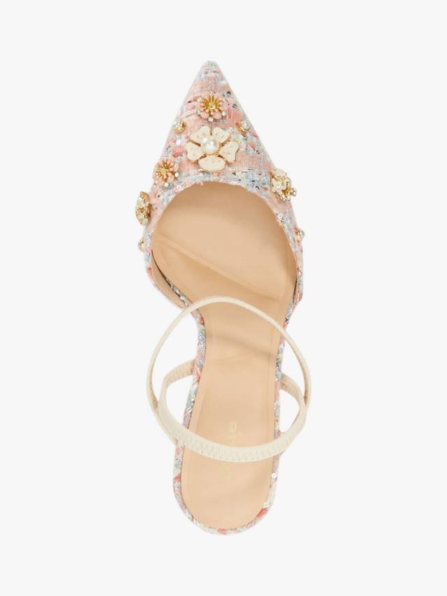 Diana 3D цветочные украшения острые каблуки лодочки Dune London, Pink/Multi — фото 3