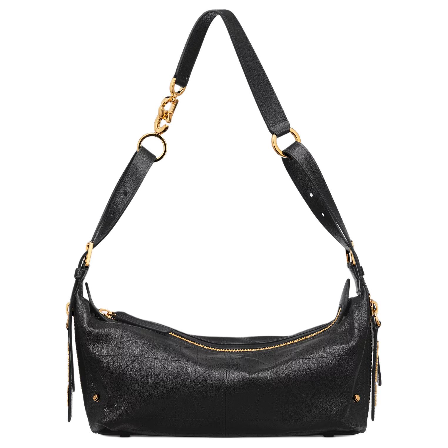 

DIOR Кожаная сумка через плечо женская маленькая черная