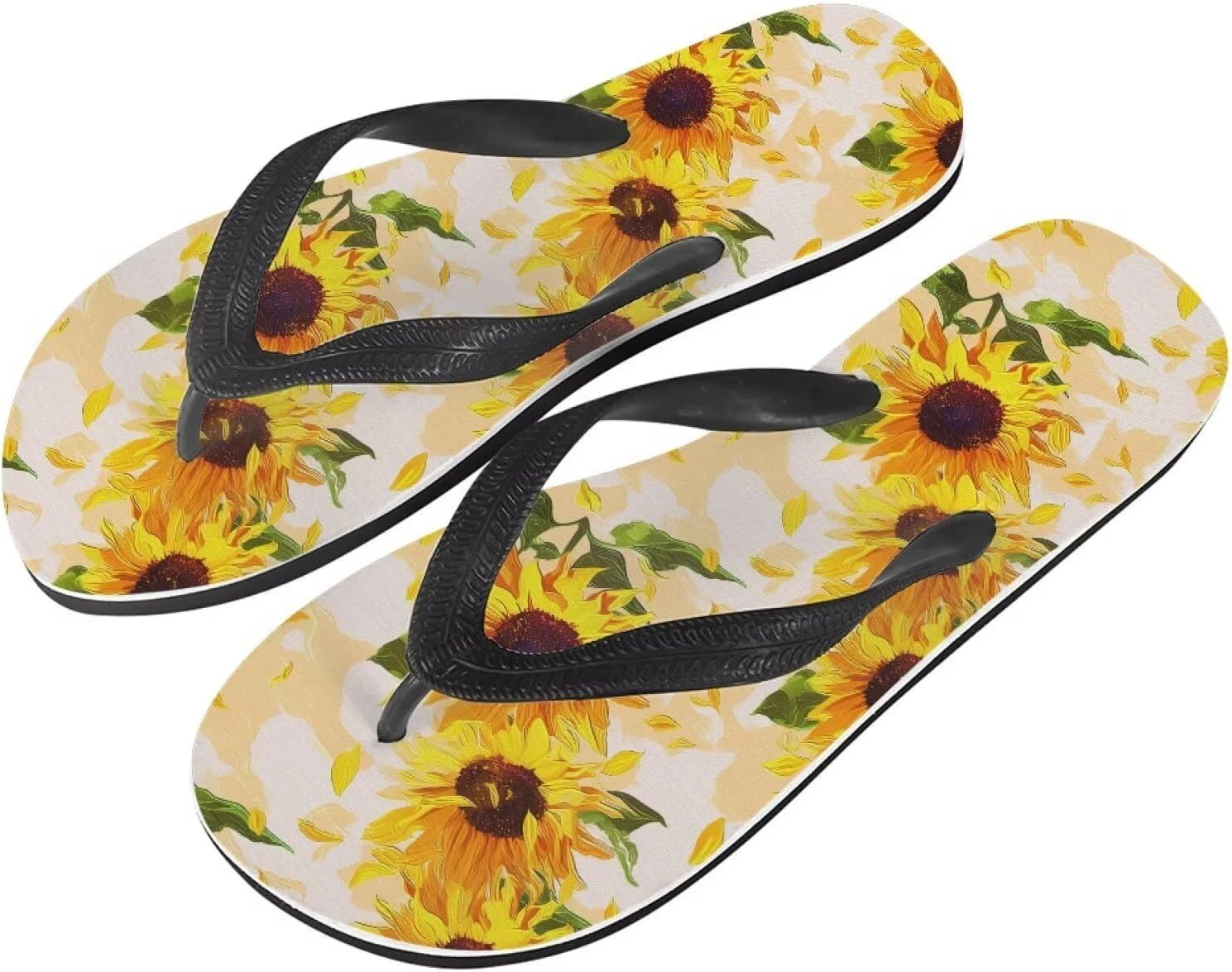 

Женские сандалии Semiouray с подсолнухами, мужские классические вьетнамки с эффектом тай-дай, мягкие и удобные, унисекс, для ванной, Sunflower Painting