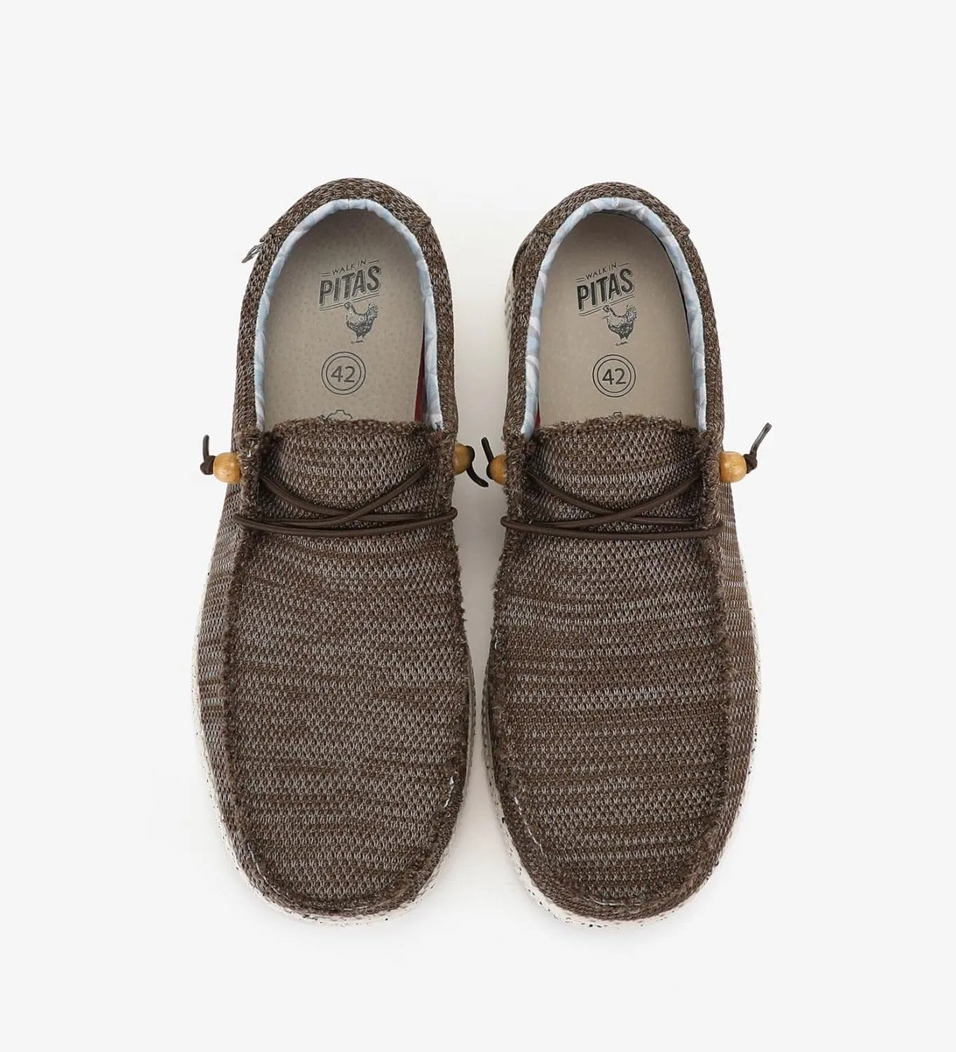 WALK IN PITAS WP150 WALLABI Вязаные мужские мокасины, плоские тапочки для мужчин, лоферы, кроссовки, обувь без шнурков, повседневная обувь Walkinpitas, Taupe — фото 4