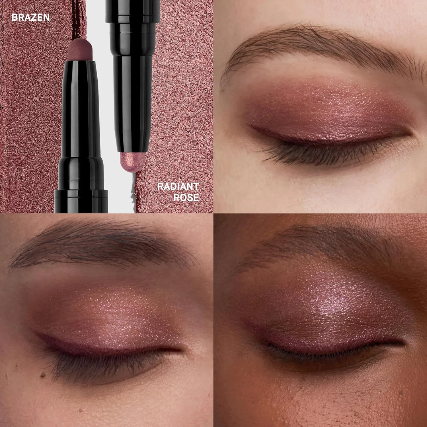 Кремовые тени-карандаш Bobbi Brown с двумя концами, обеспечивающие стойкость до 24 часов, 0,06 унции, 03 Radiant Rose/Brazen (Radiant Rose: A shimmering medium pink, shimmer; Brazen: A blackened cherry, matte) — фото 2