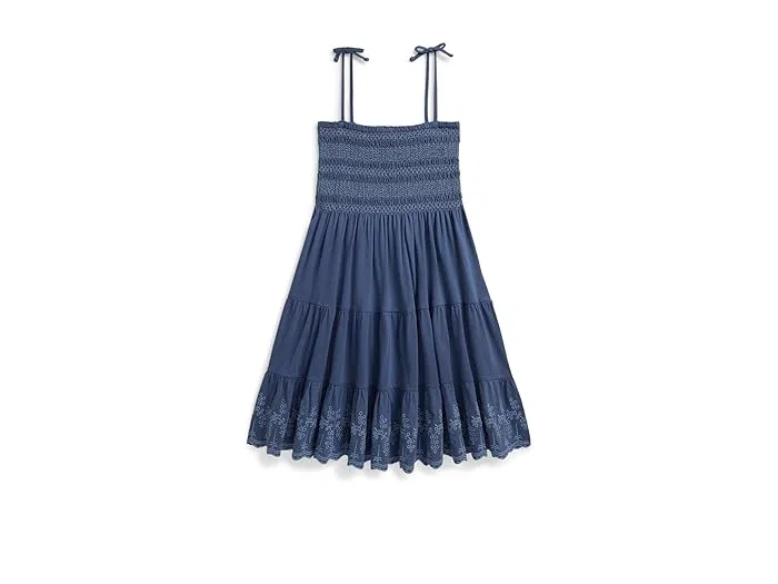 Платье с защипами хлопок Polo Ralph Lauren Kids, T-Bird Yellow/Blue Pony Player