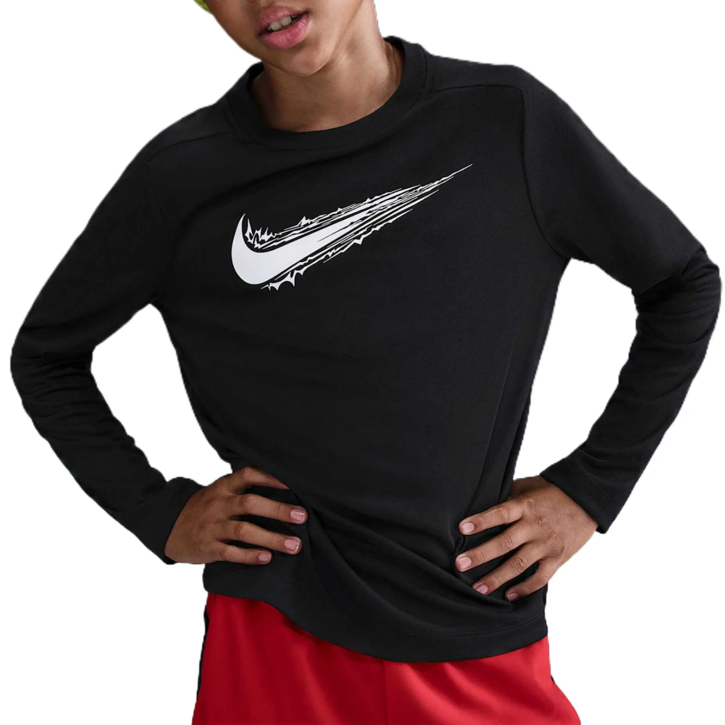Детская спортивная футболка с круглым вырезом Nike, черно-белый
