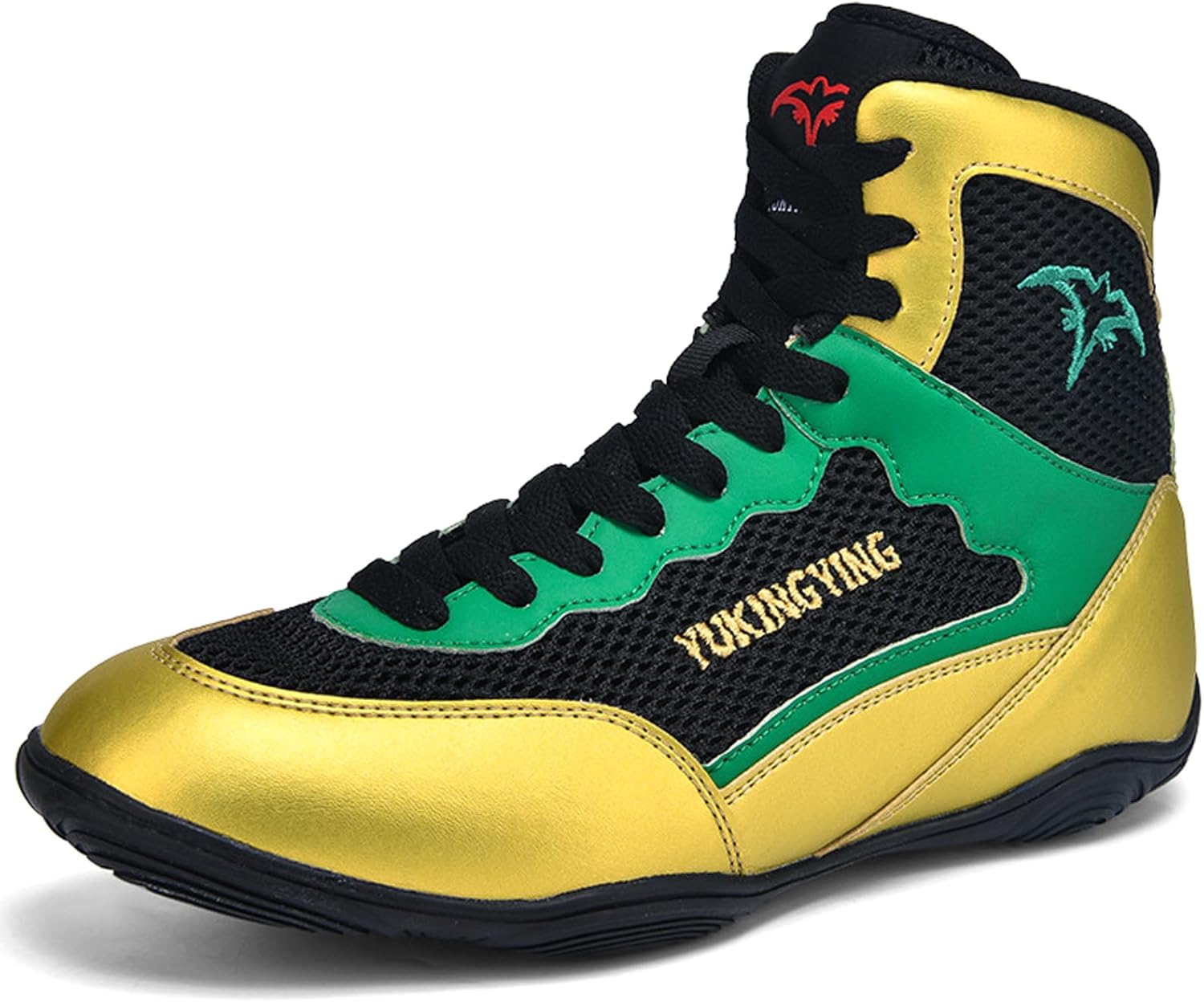 

Боксерские кроссовки для мужчин и женщин, дышащие, легкие, с высоким верхом, для фитнеса, борьбы, тренировок и соревнований Hiuzylqx, черный