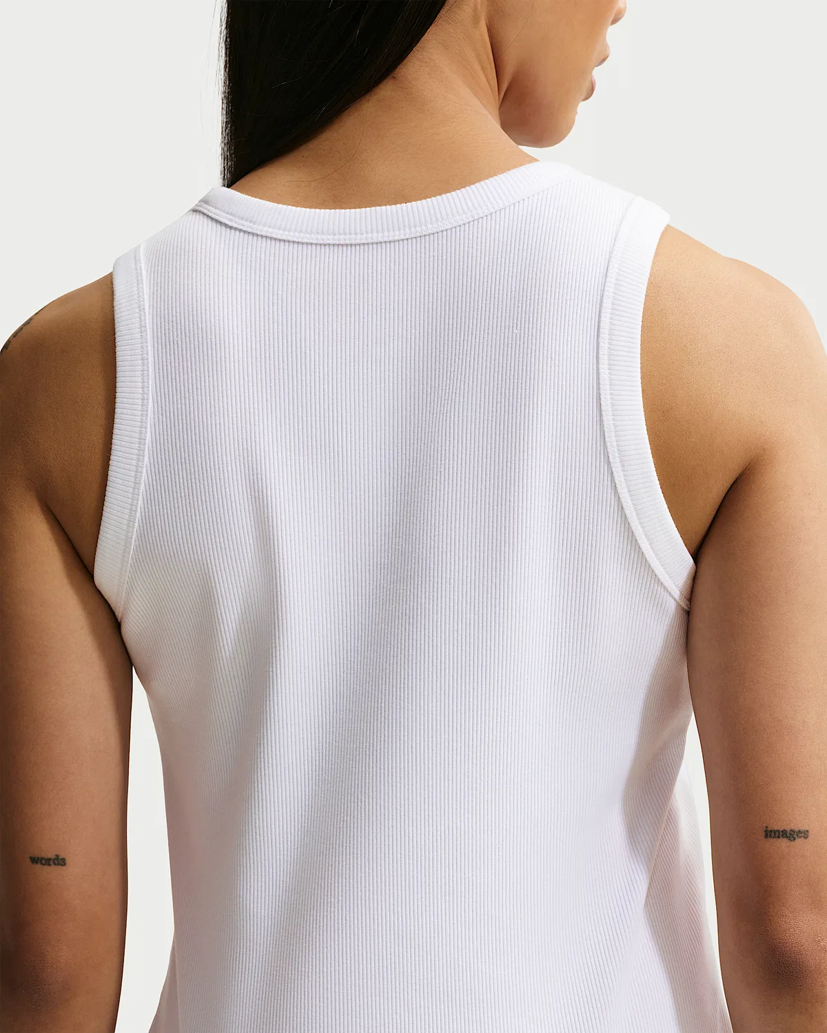 Женский облегающий топ Nike Sportswear с ребристой текстурой, White/Black — фото 2