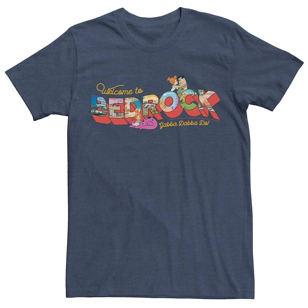 

Мужская футболка Flinstones Bedrock Card Destination Licensed Character, цвет Navy Heather