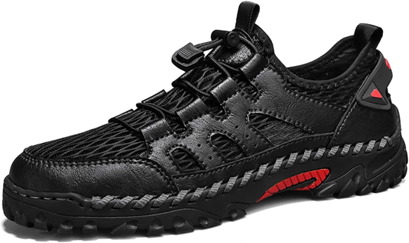 

Мужские дышащие сетчатые кроссовки для прогулок и походов, легкие и удобные повседневные обувь, модные кроссовки для мужчин Abborora, черный