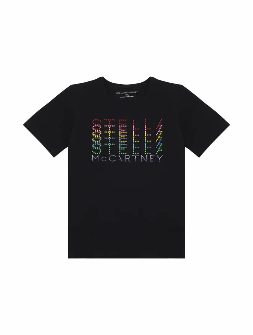 

Хлопковая футболка с принтом Stella McCartney, черный