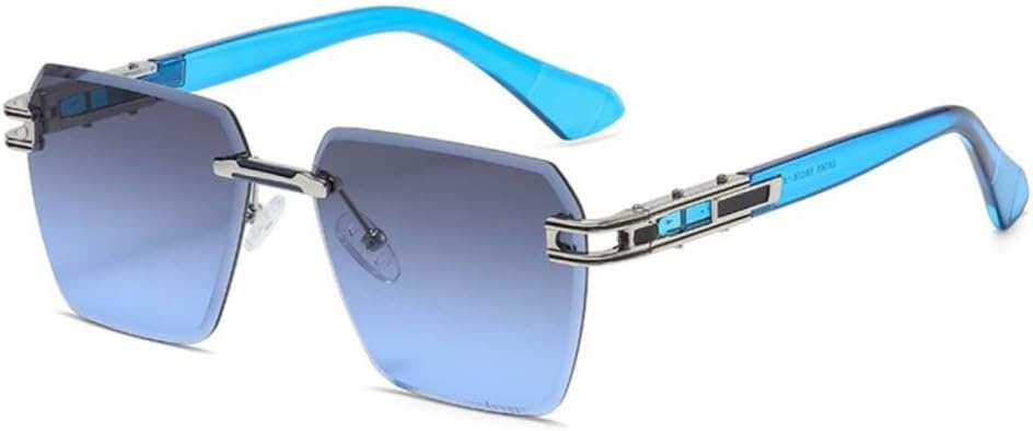 

Солнцезащитные очки без оправы квадратной формы для женщин, солнцезащитные очки без оправы для мужчин, линзы с градиентом, металлическая оправа, маленькие очки generic, C14 Gray Blue