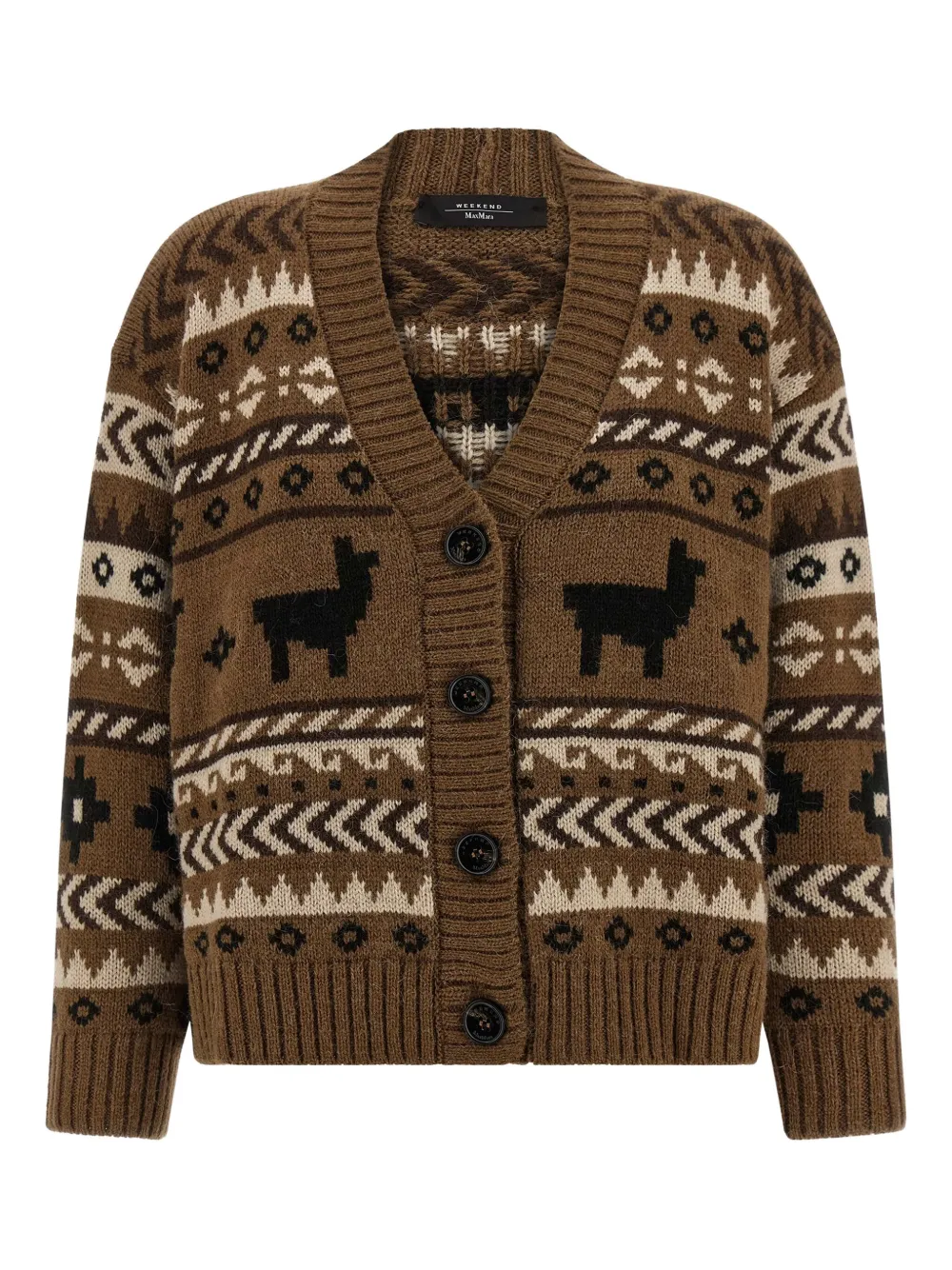 

Жаккардовый кардиган Ovatta Weekend Max Mara, коричневый