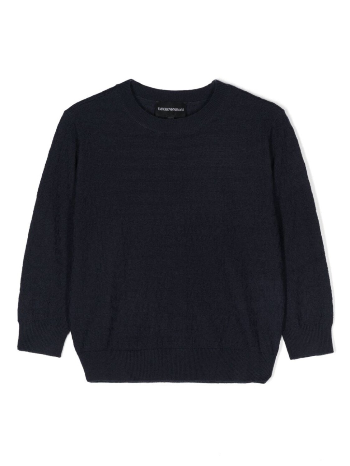 

Emporio Armani Kids джемпер вязки интарсия с логотипом, синий